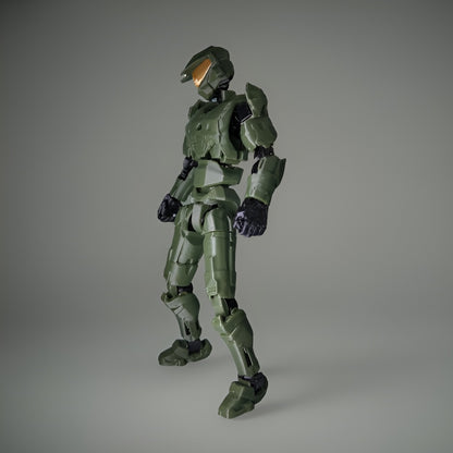 Halo Master Chief Dummy 13 Figura super posable con Base y Accesorios.